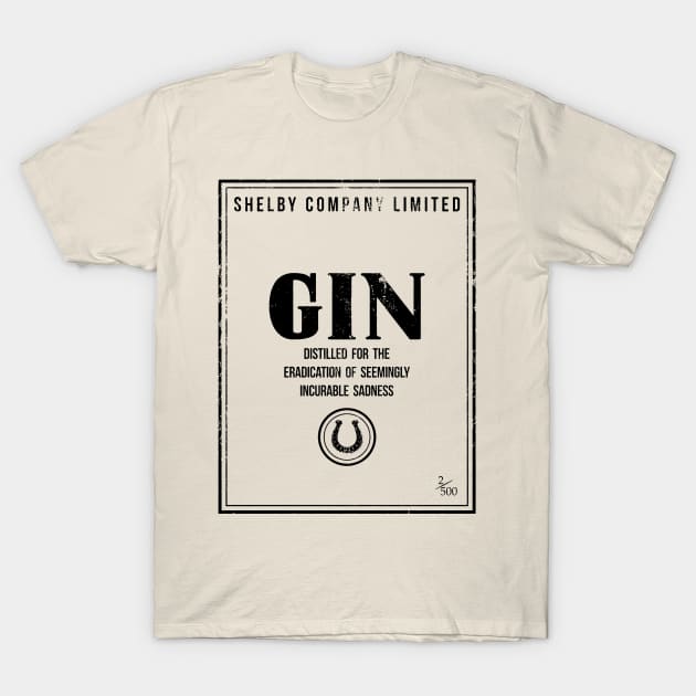 Shelby Company Limited Gin Label Peaky Blinders T-Shirt by Bevatron